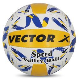 Vector X Speed PVC Hand Stitched 18 Panel Volleyball Size 4 - Yellow Blue-26