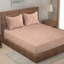 Klotthe Multi Cotton Blend Double Bed Sheet with 2 Pillow Covers - Multi-24
