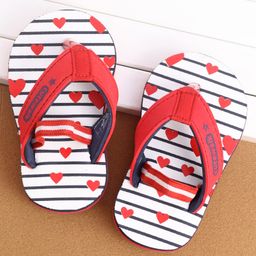 Cute Walk by Babyhug Flip Flops Heart Print - Red-picture-27