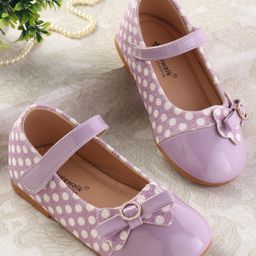 Cute Walk by Babyhug Ballerinas With Velcro Closure & Glitter Bow Applique - Purple-image-69