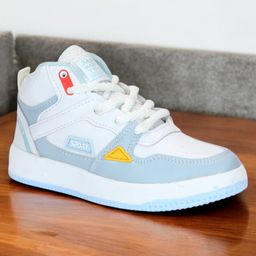 Lil Lollipop Sport Text Patch Detailed Lace Up Shoes - Blue-77