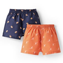Pine Kids Cotton Woven Boxers With Ball & Bird Print Pack Of 2 (Colour May Vary)-image-15