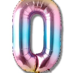 Décor Mantra 32 Inch Number Foil Balloon 0 For birthday Decorations Items-Multishade Color-Pack of 1-image-43