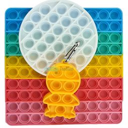 FunBlast Jumbo Square with Round & Keychain Pop it Fidget Toys Big Size Pack of 3 - Multicolor image 2