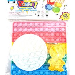FunBlast Jumbo Square with Round & Keychain Pop it Fidget Toys Big Size Pack of 3 - Multicolor image 4