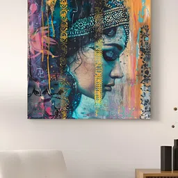 Myntra Elegant Homes Blue 1 Piece Canvas Abstract Wall Paintings-image-76