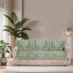 BREVARD Green Embroidered Other Sofa Cover-image-21