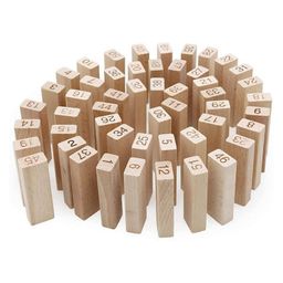 NEGOCIO Numbered Wooden Block Stacking Game with 2 Dices - 48 pieces image 5