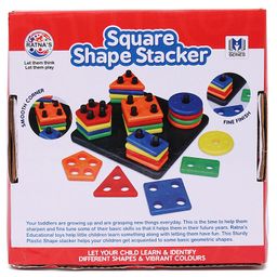 Ratnas Square Shape Stacker Shape Sorter Game - Multicolor image 5