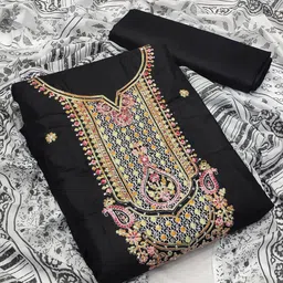 JULEE Embroidered Pure Cotton Unstitched Dress Material-image-54