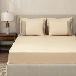 SANSAAR A DDECOR BRAND LIVE CONSCIOUSLY Grey Solid Cotton 3 Piece Extra Large Bedding Set-image-90