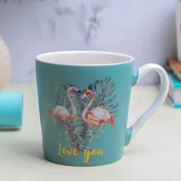 MARKET99 Blue & Pink Flamingo Printed Ceramic Matte Mug 400 ml-17