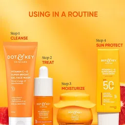 DOT & KEY Set of Vitamin C+E Moisturizer 25 ml + Face Wash 100 ml image 4