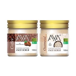 AYA Set of Coffee & Oatmeal Exfoliating Face Scrubs - 100 ml Each-25