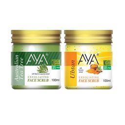 AYA Set Of 2 Tea Tree & Ubtan Exfoliating Face Scrubs - 100 ml Each-8