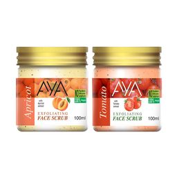 AYA Set of Apricot & Tomato Exfoliating Face Scrubs - 100 ml Each-3