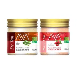 AYA Set Of 2 Detan & Rosehip Exfoliating Face Scrubs - 100 ml Each-8