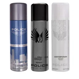 Police Men Set of 3 Deodorants - Light Blue + Wings Titanium + Contemporary - 200ml each-38