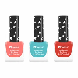 krayons Set of 3 Gel Based Quick Dry Nail Enamel 6ml Each - Shade 01, 13, 06-11