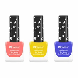 krayons Set of 3 Gel Based Quick Dry Nail Enamel 6ml Each - Shade 01, 16, 12-16