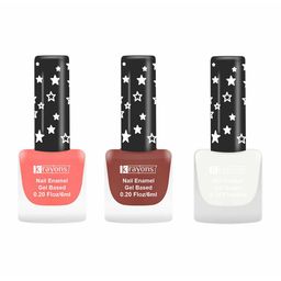 krayons Set Of 3 Gel Based Matte Finish Nail Enamel - BlossomPeach+ChestnutMatte+SnowWhite-image-51