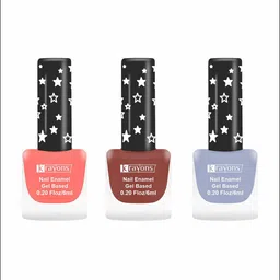 krayons Set Of 3 Gel Based Matte Finish Nail Enamel - Blossom Peach+ChestnutMatte+IceMatte-52