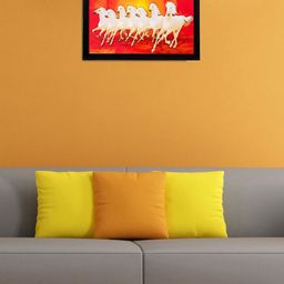 eCraftIndia Multicoloured Running Horses UV Wall Painting-image-47