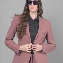 Crimsoune Club Dusty Pink Slim Fit Blazer-image-2