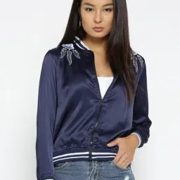Style Quotient Navy Self Design Jacket-image-87