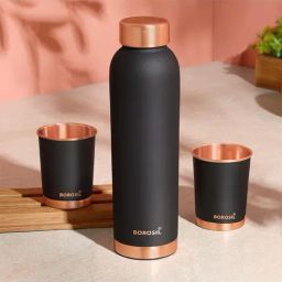 Borosil Black 1000 ml Copper Water Bottles - Set of 3-image-27