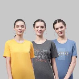 Vimal Jonney Yellow & Grey Cotton Printed Sports T-Shirt - Pack Of 3-image-74