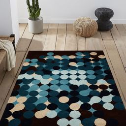 PRESTO Brown & Beige Printed Hand Tufted Woolen Anti-Skid Carpet-image-96