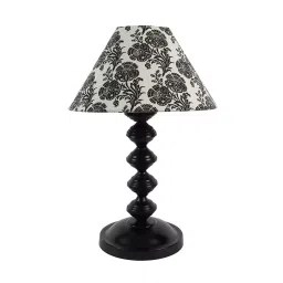 Tucasa TC-43 14.5 Inch Filigree Design Print Table Lamp with Metal Base-image-49
