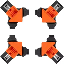 TileMaster Adjustable Woodworking Corner Clamp Set 90° 90 mm Throat Depth 90 cm Clamping Durable Plastic Black & Orange, TM-36 (Set of 4)-image-84