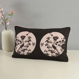 India Circus Black Canvas Celine Flaunt Duck Cushion Cover-20