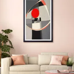 999store Grey & Red Abstract Printed Canvas Painting-11