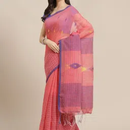 Kalakari India Pink Woven Saree With Unstitched Blouse-picture-47