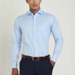 Allen Solly Blue Cotton Regular Fit Checks Shirt-image-50