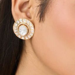 Abdesigns Gold-Tone Plated Elegant Minimal Drop Earrings-image-26