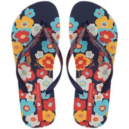 Ipanema Women's I Love Floral Fem Blue & Red Flip Flops-image-49