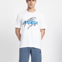 Adidas White Cotton Regular Fit Printed Sports T-Shirt-picture-33