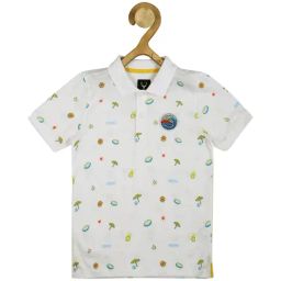Allen Solly Junior Off White Printed Polo T-Shirt-image-56