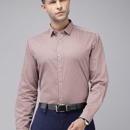 V Dot Slim Fit Floral Printed Pure Cotton Formal Shirt-image-34