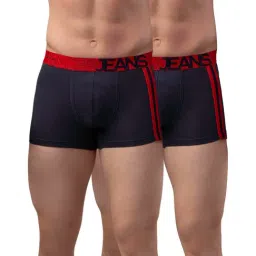 UnderJeans by Spykar Navy & Red Striped Trunks - Pack of 2-picture-16