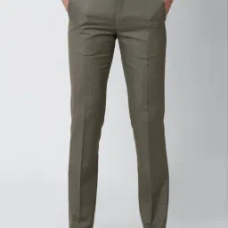 Van Heusen Grey  Slim Fit Self Pattern Flat front trouser-image-60