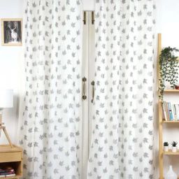 Ariana 'Crown' White & Grey Polyester 5 ft. 2-In-1 Sheer Window Curtain-image-16