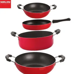 Nirlon Red Aluminium Non- Stick Cookware - Set of 4-13