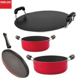 Nirlon Red Aluminium Non- Stick Cookware - Set of 4-image-90