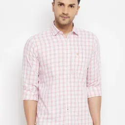 Duke Pink Slim Fit Check Shirt-image-41