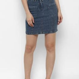 StyleStone Blue Denim Pencil Skirt-image-69